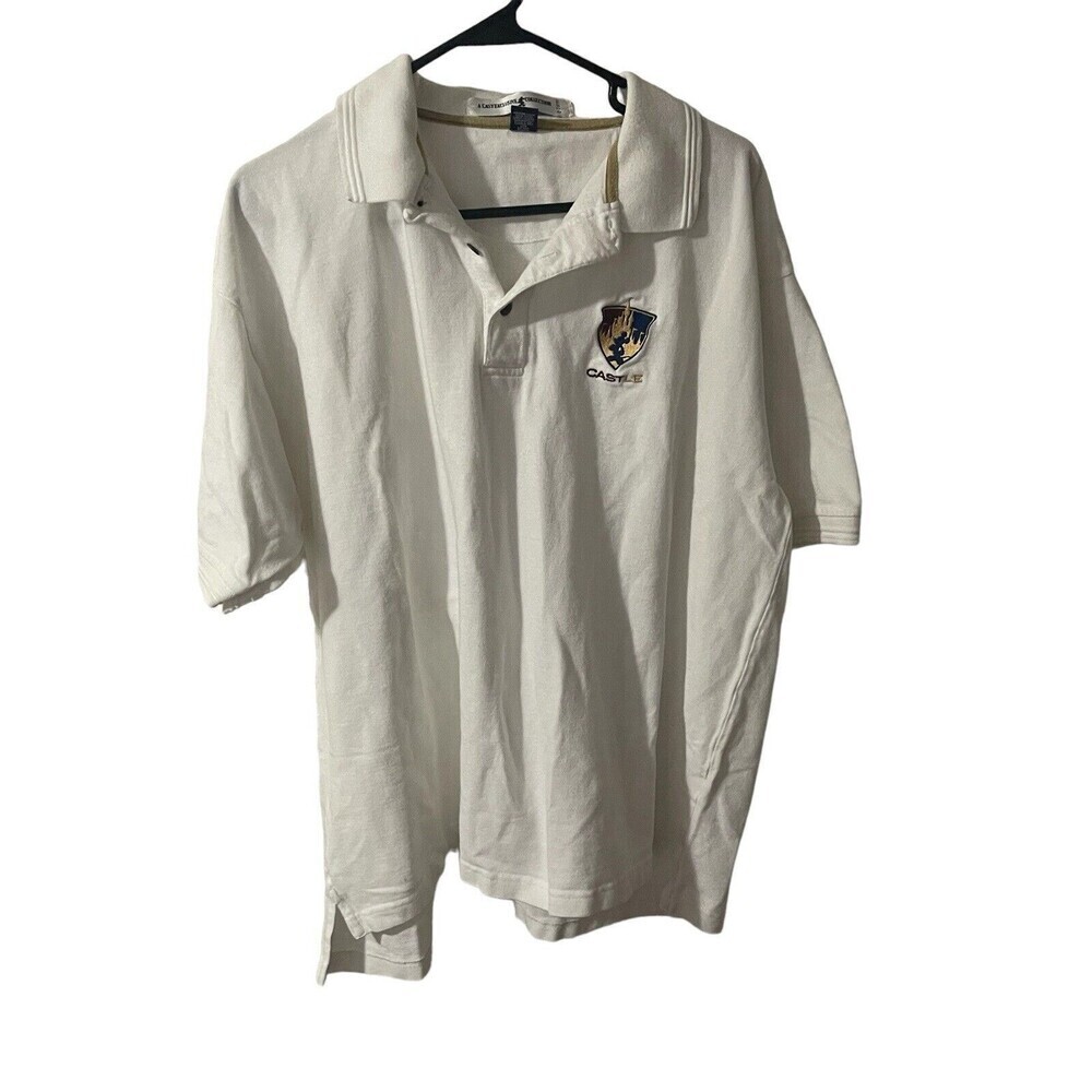Walt Disney World A Cast Exclusive Collection White Polo Castle Embroidered XL